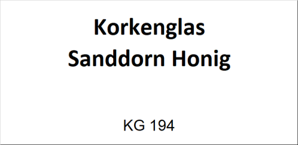Korkenglas SD-Honig 100g
