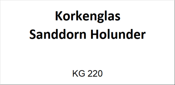 Korkenglas SD-Holunder 100g