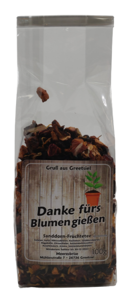 Sanddorn-Tee 100g Blumen gie&szlig;en