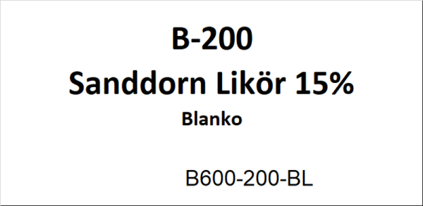 Flasche Bounty 200ml Sanddornlik&ouml;r 17% Blanko
