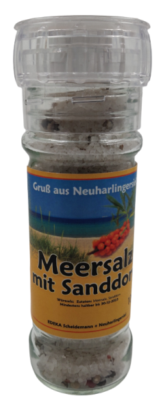 Gew&uuml;rzm&uuml;hle Meersalz mit Sanddorn 100g
