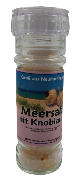 Gew&uuml;rzm&uuml;hle Meersalz mit Knoblauch 100g