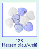 Herzen blau-wei&szlig; 125g
