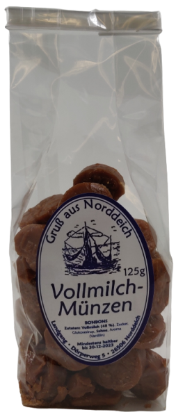 Vollmilch M&uuml;nzen 125g