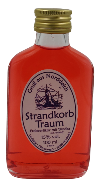 Flasche Flachmann 100ml Erdbeerlik&ouml;r 15%