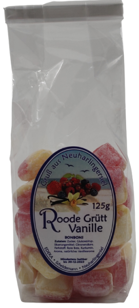 Rote Gr&uuml;tze Vanille Bonbons 125g
