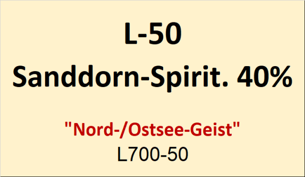 Flasche Leuchtt. 50ml Sanddorn-Spirit.