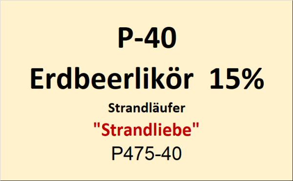 Flasche Platina 40ml Erdbeerlik&ouml;r 15%