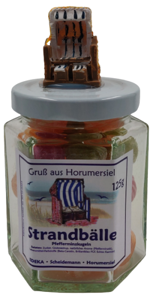 Glas Strandb&auml;lle 125g + Strandkorb