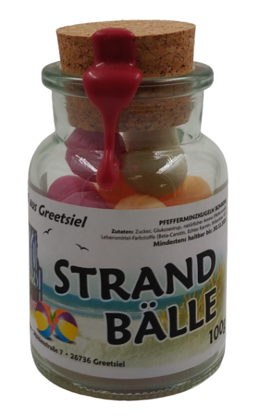 Korkenglas Strandb&auml;lle 100g